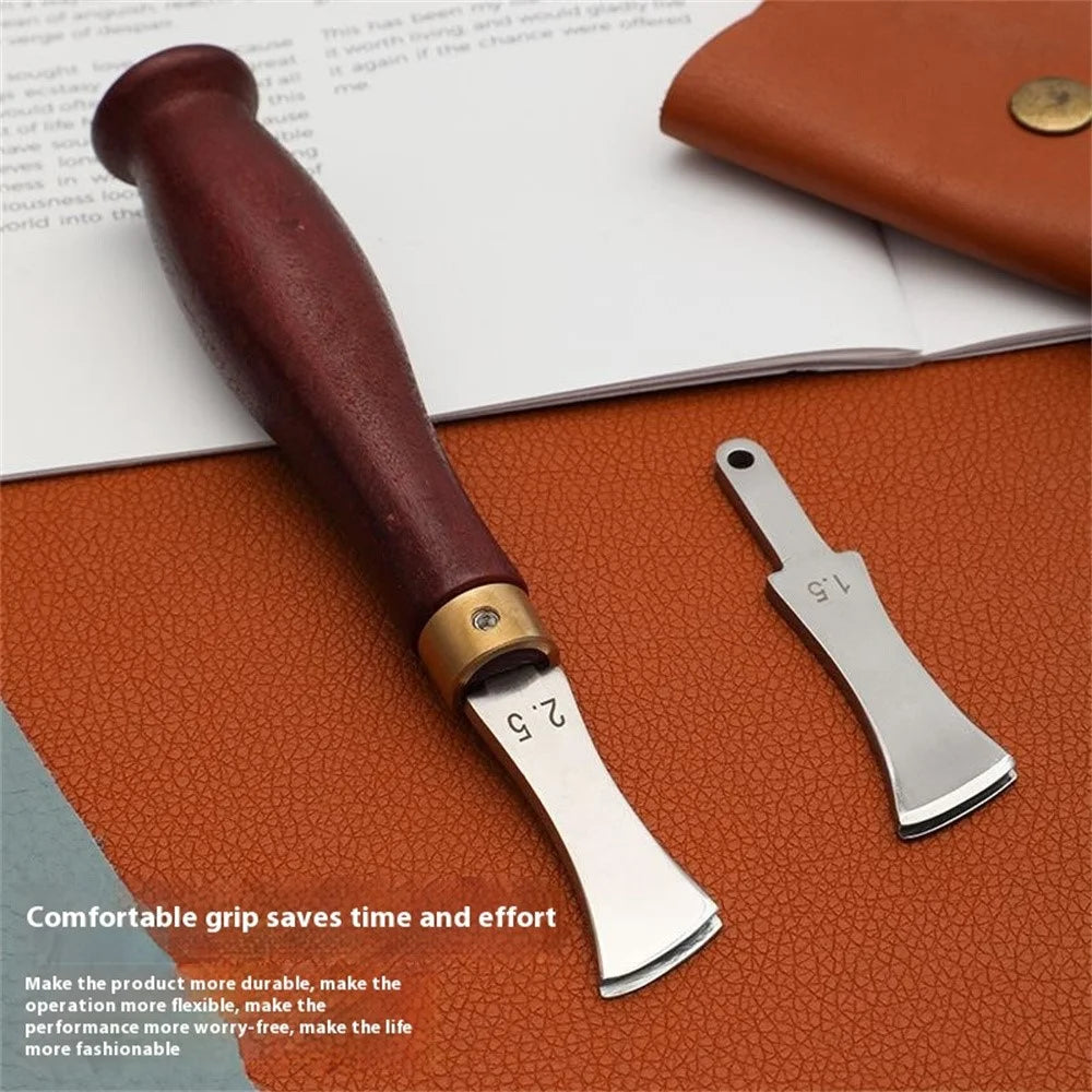 Leather Edge Trimmer DIY Leatherworking Craft Tool with 4 Replaceable Blades - 5