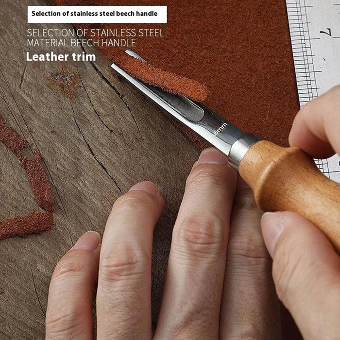 4Pcs / Set 4 / 6 / 8 / 10mm Leather Edge Beveler Skiving Tool Leather Thinning Sander DIY Leathercraft Edge Trimmer - 3