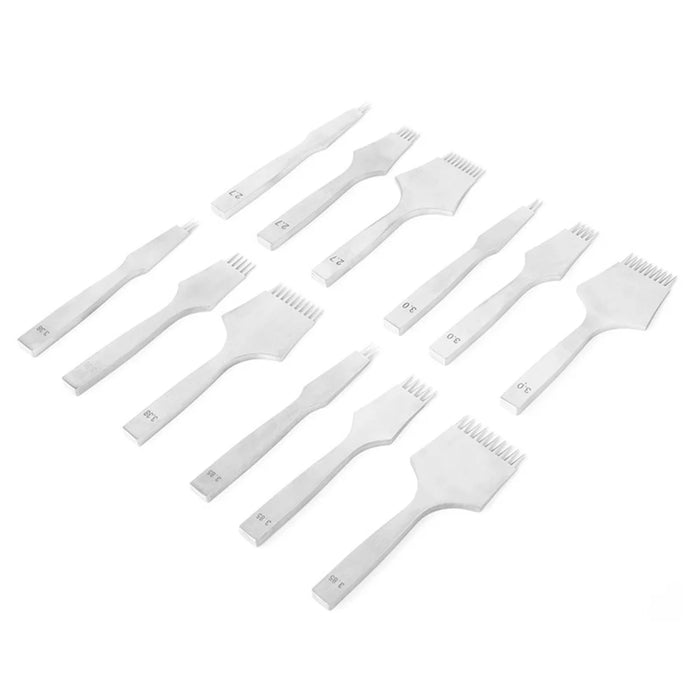 3Pcs DIY Leather Pricking Punch Tool Set 2 / 5 / 10 Tooth Tool Steel Chisel - 2.7mm - 4