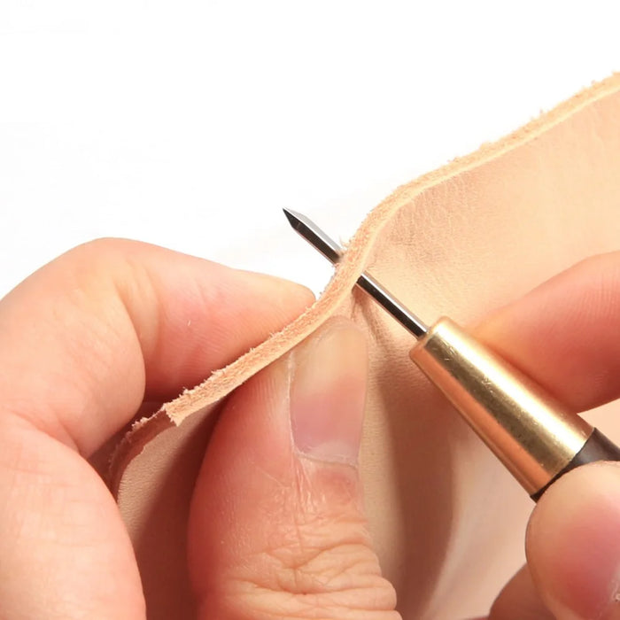 4Pcs DIY Leather Craft Tools Set Sandalwood Handle Rhombic Awl Precision Leather Punches - 2