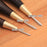4Pcs DIY Leather Craft Tools Set Sandalwood Handle Rhombic Awl Precision Leather Punches - 3