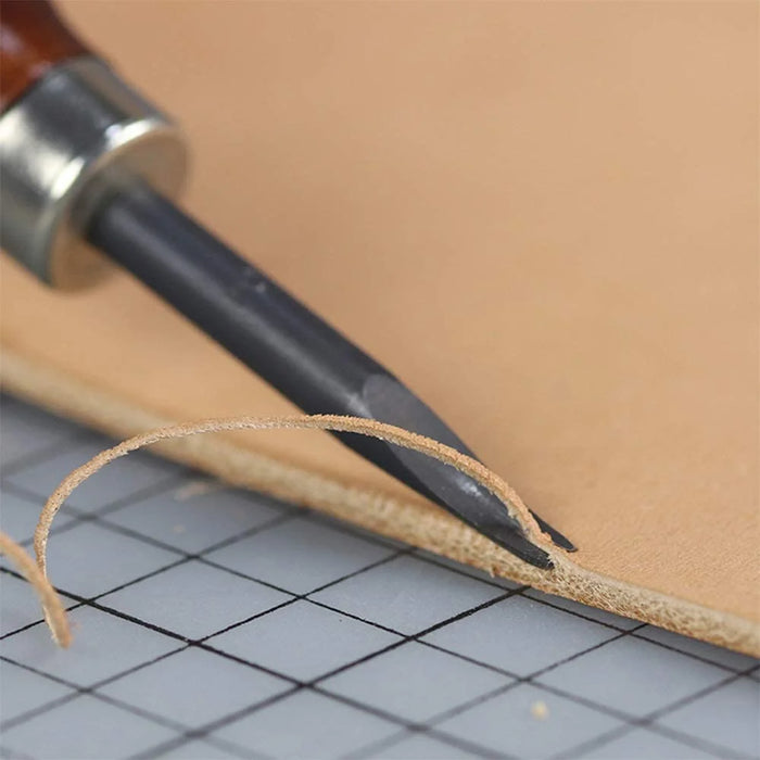 4Pcs Leather Edge Beveler Set High Carbon Steel DIY Vegetable Tanned Leather Skiving Tool - 4