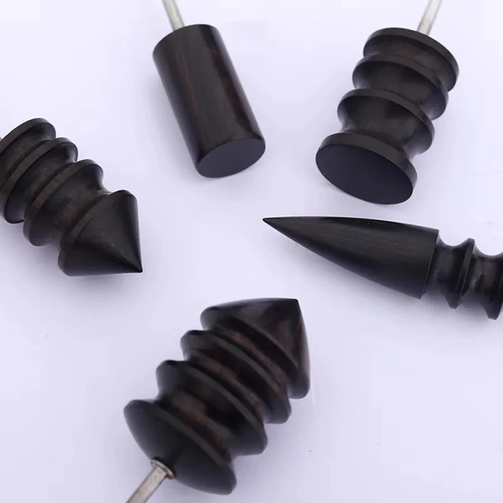 5Pcs Sandalwood Burnishing Rod Set Leather Edge Polishing Tool for Electric Grinder DIY Leathercraft - 5