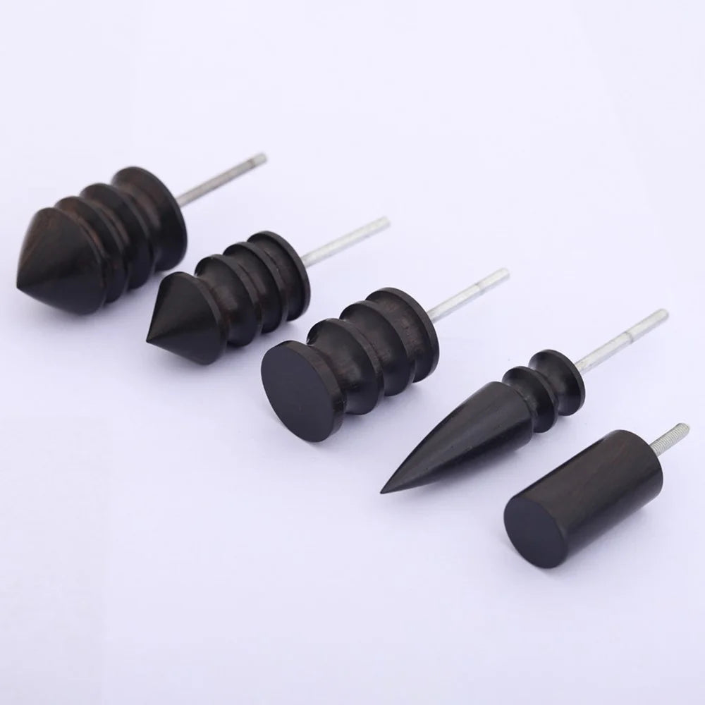 5Pcs Sandalwood Burnishing Rod Set Leather Edge Polishing Tool for Electric Grinder DIY Leathercraft - 6