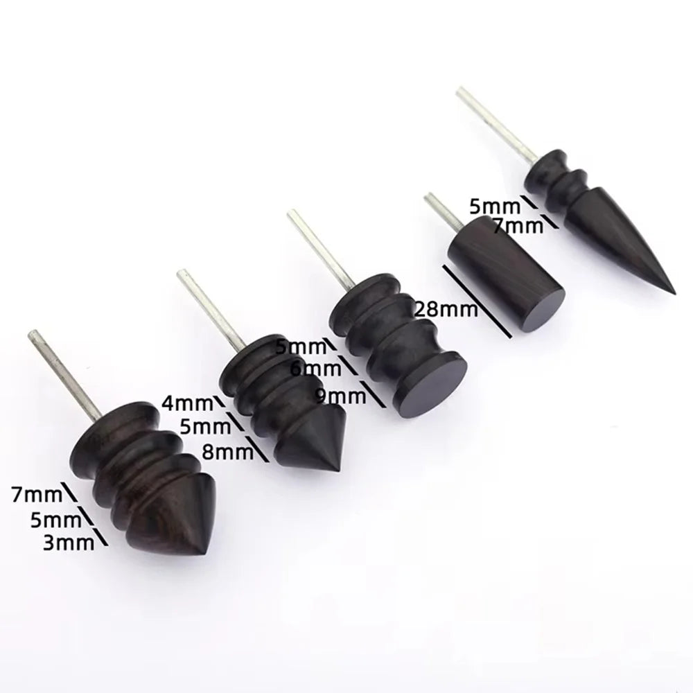 5Pcs Sandalwood Burnishing Rod Set Leather Edge Polishing Tool for Electric Grinder DIY Leathercraft - 7