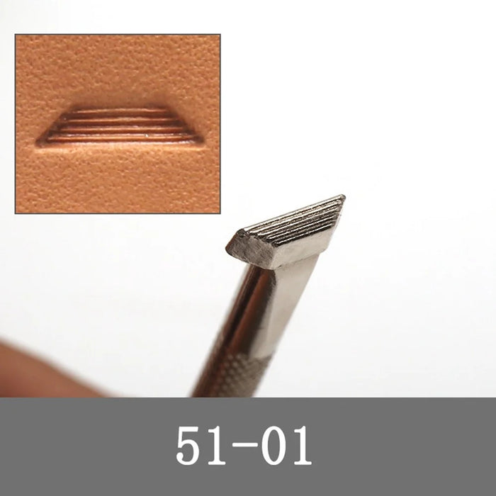 15Pcs / Set DIY Leather Stamping Tools Stainless Steel Leather Craft Carving Embossing Tool Kit - 6