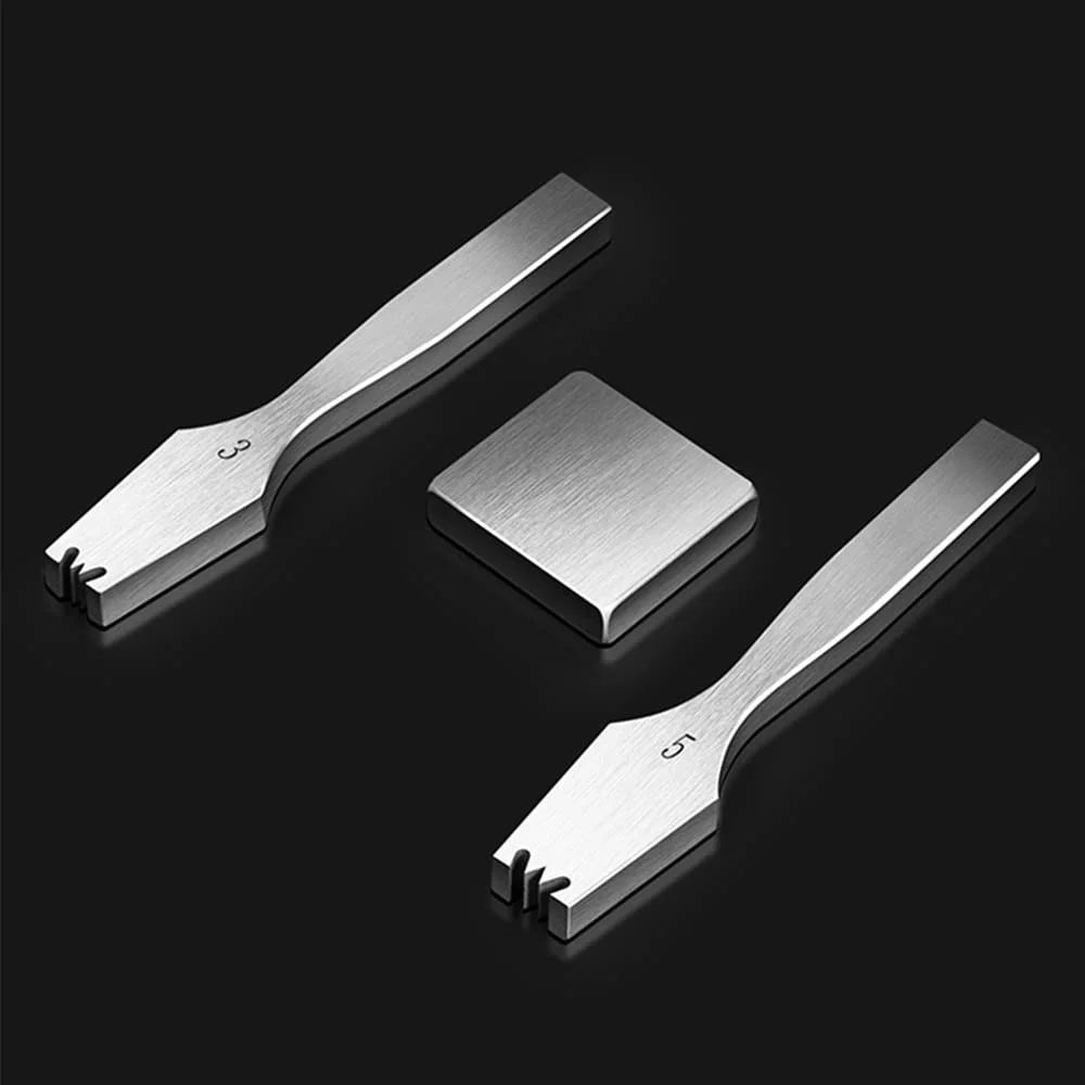2Pcs Zipper Teeth Remover Stainless Steel Zipper Repair DIY Leather Craft Tools with 1 Block - 1