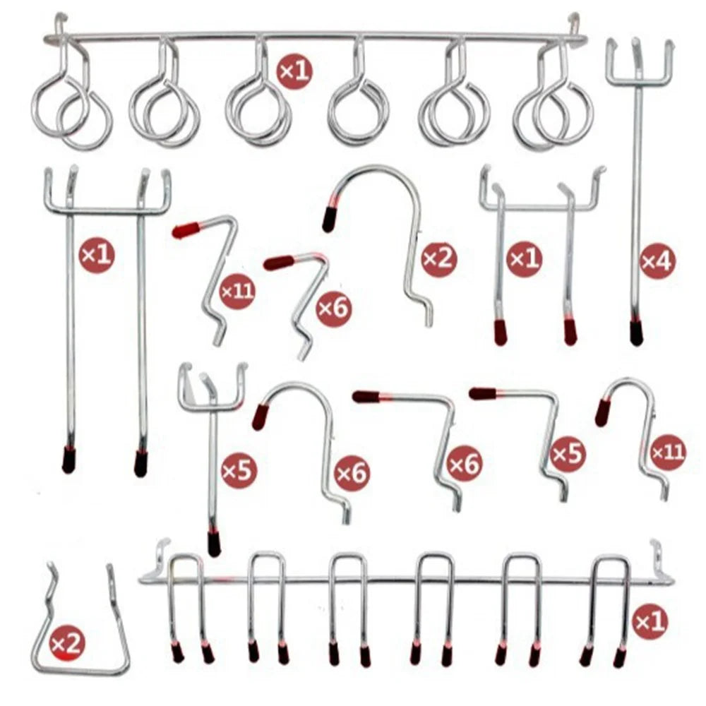 114Pcs Pegboard Hooks Set 2.5cm Hole Spacing Metal Hanging Accessories - 3