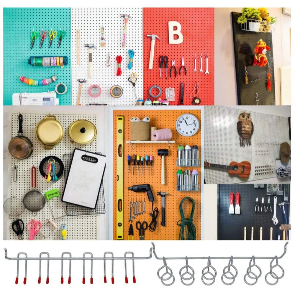 114Pcs Pegboard Hooks Set 2.5cm Hole Spacing Metal Hanging Accessories - 4