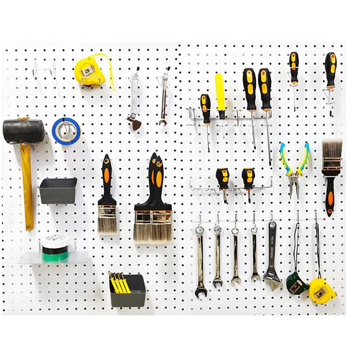 4 Storage Boxes with 80 Pegboard Hooks Multipurpose Wall Mount Organizer Tool Hanger Kit - 3