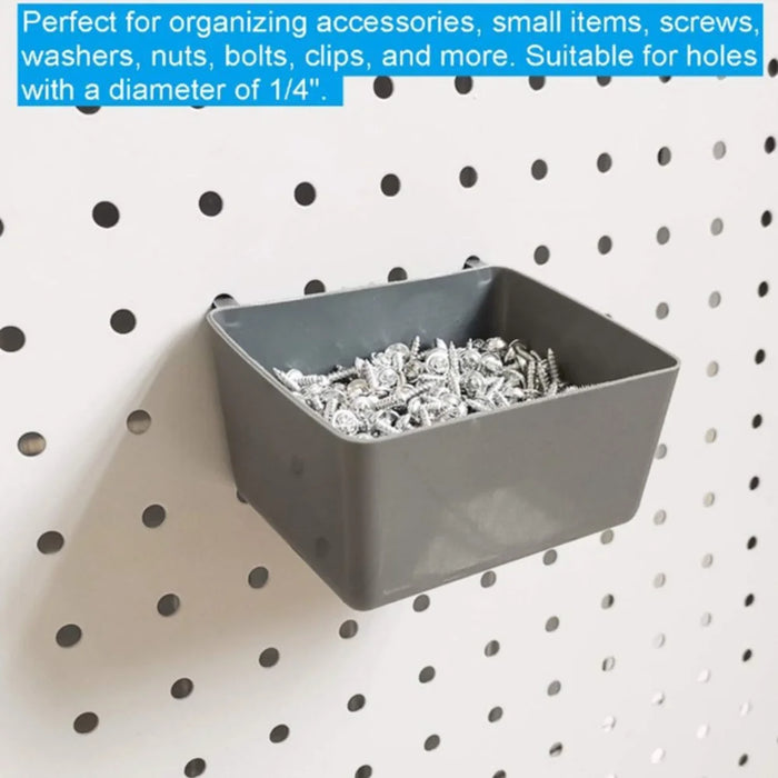 4 Storage Boxes with 80 Pegboard Hooks Multipurpose Wall Mount Organizer Tool Hanger Kit - 4