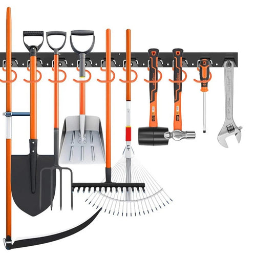 Multipurpose Garage Tool Organizer Set Space Saving Wall Mounted S Type Hooks Storage System - 1