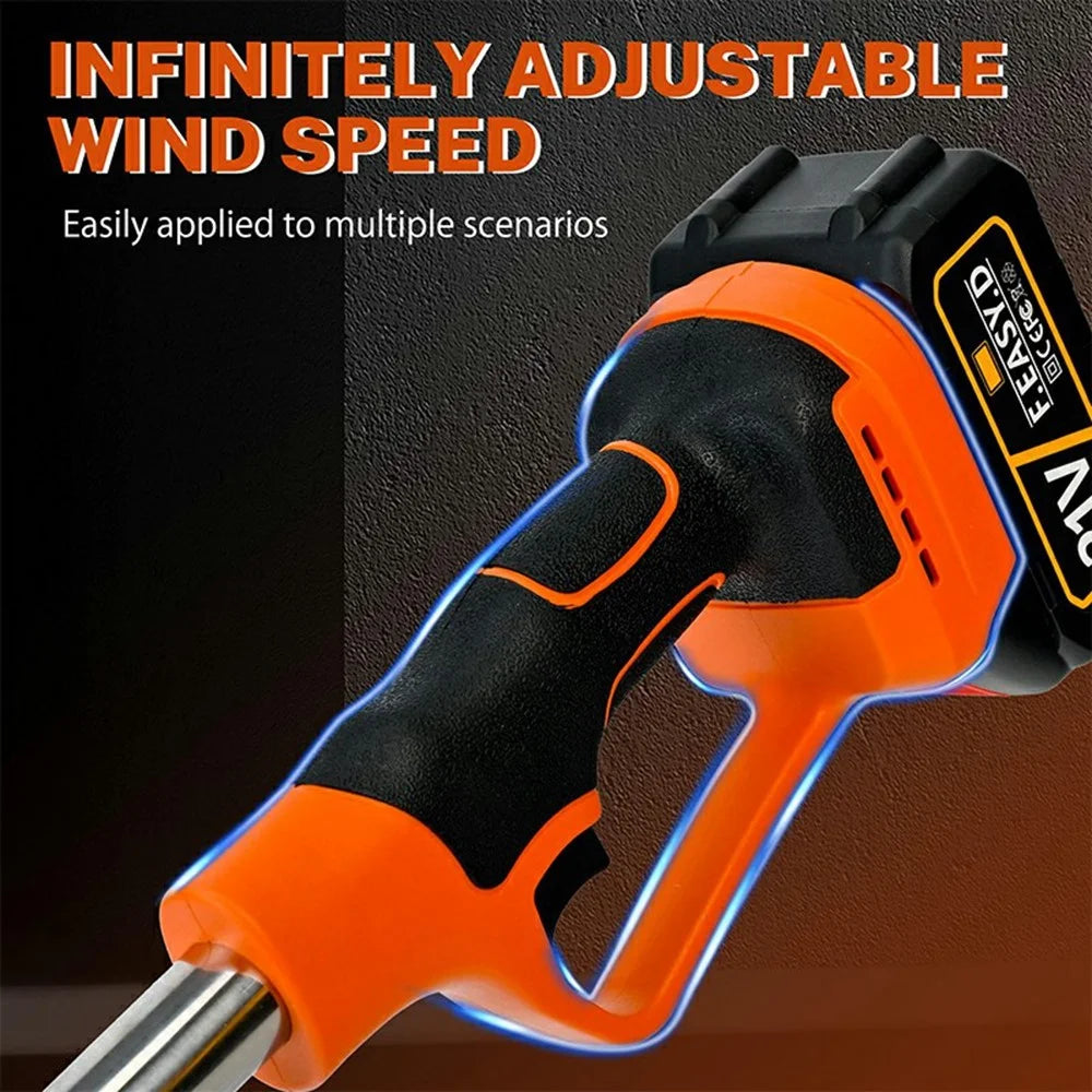 Foldable Cordless Leaf Blower High Power Electric Snow Dust Blower Handheld Fan for Garden / Outdoor Cleaning - Orange - 2