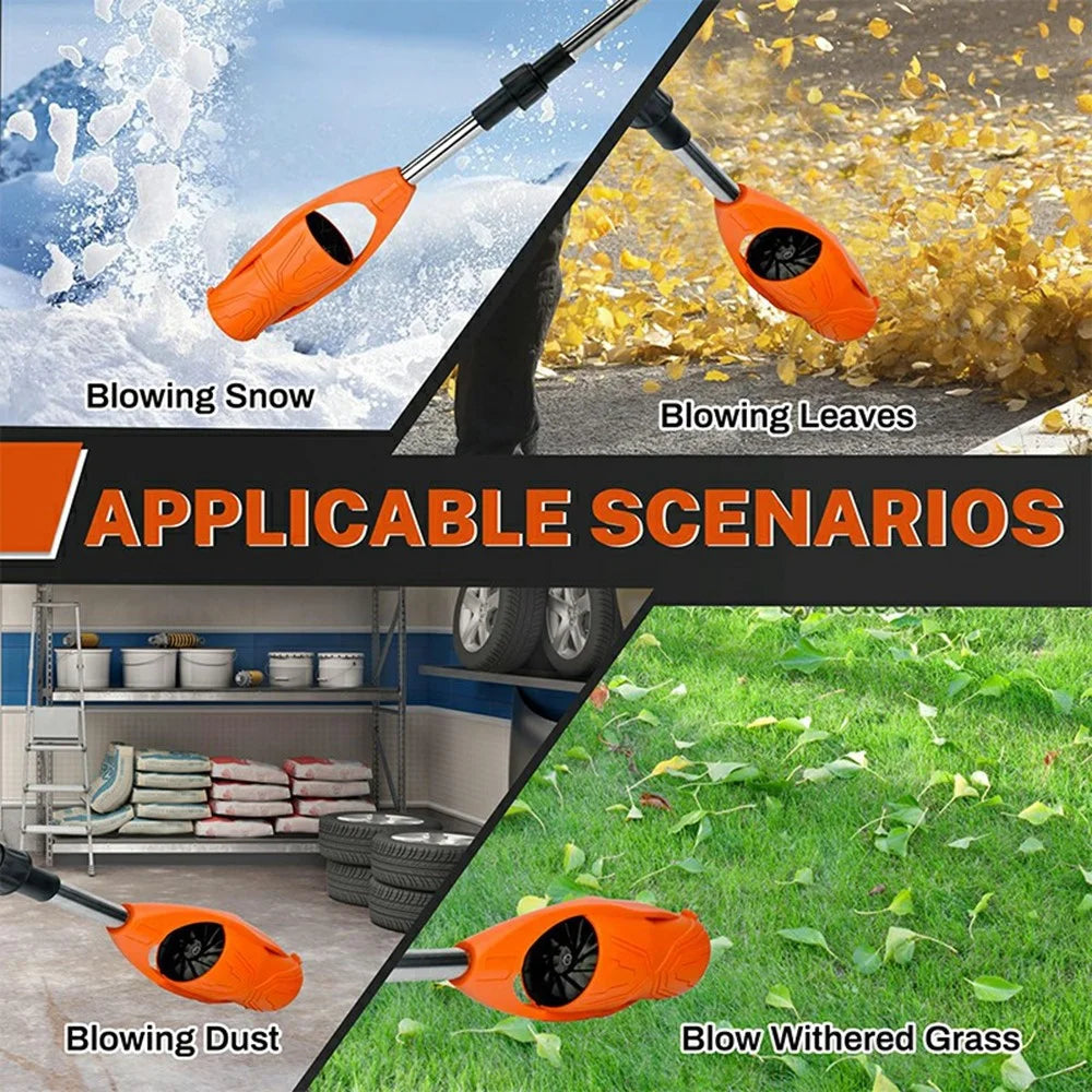 Foldable Cordless Leaf Blower High Power Electric Snow Dust Blower Handheld Fan for Garden / Outdoor Cleaning - Orange - 4