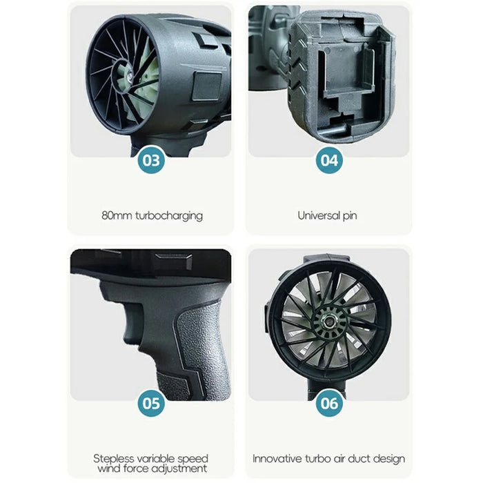 Violent Turbine Fan Blower High Speed Car Wash Machine Leaf Snow Blower with 2 Batteries - 7