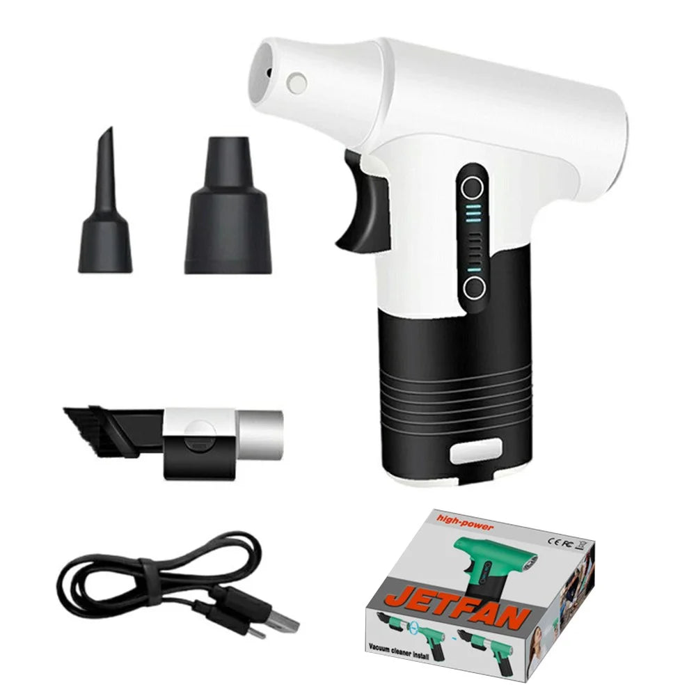 Handheld Turbo Fan Portable High-Speed Blower / Vacuum Cleaner Multi-Function for Car  /  Home  /  Outdoor - Grey - 1