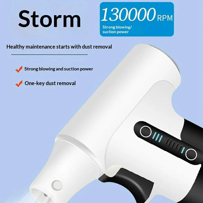 Handheld Turbo Fan Portable High-Speed Blower / Vacuum Cleaner Multi-Function for Car  /  Home  /  Outdoor - Grey - 2