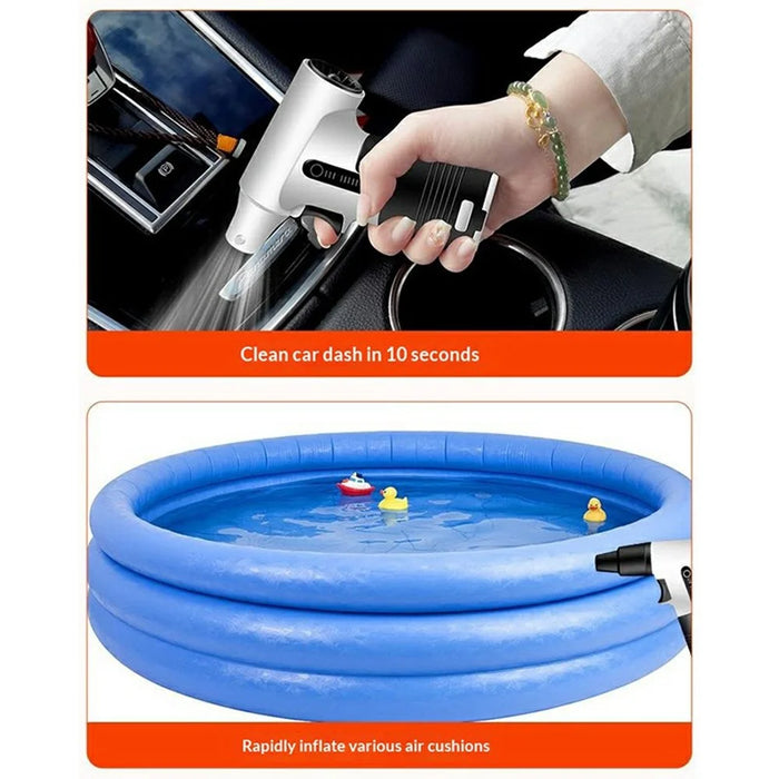 Handheld Turbo Fan Portable High-Speed Blower / Vacuum Cleaner Multi-Function for Car  /  Home  /  Outdoor - Grey - 4