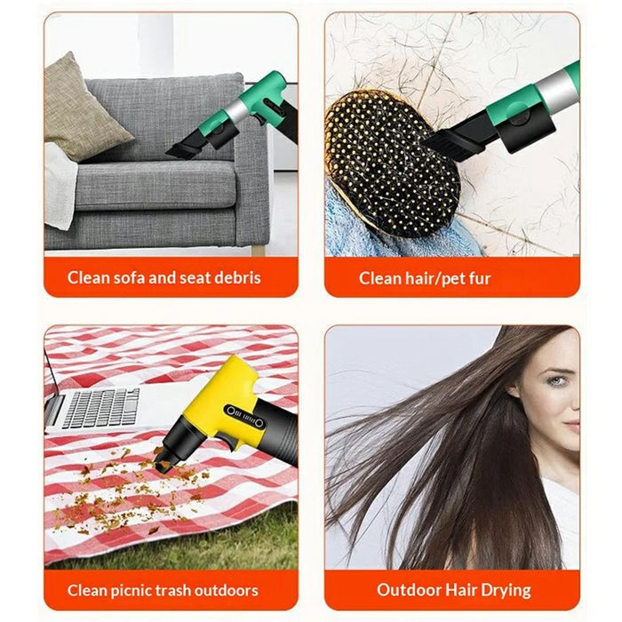 Handheld Turbo Fan Portable High-Speed Blower / Vacuum Cleaner Multi-Function for Car  /  Home  /  Outdoor - Grey - 6