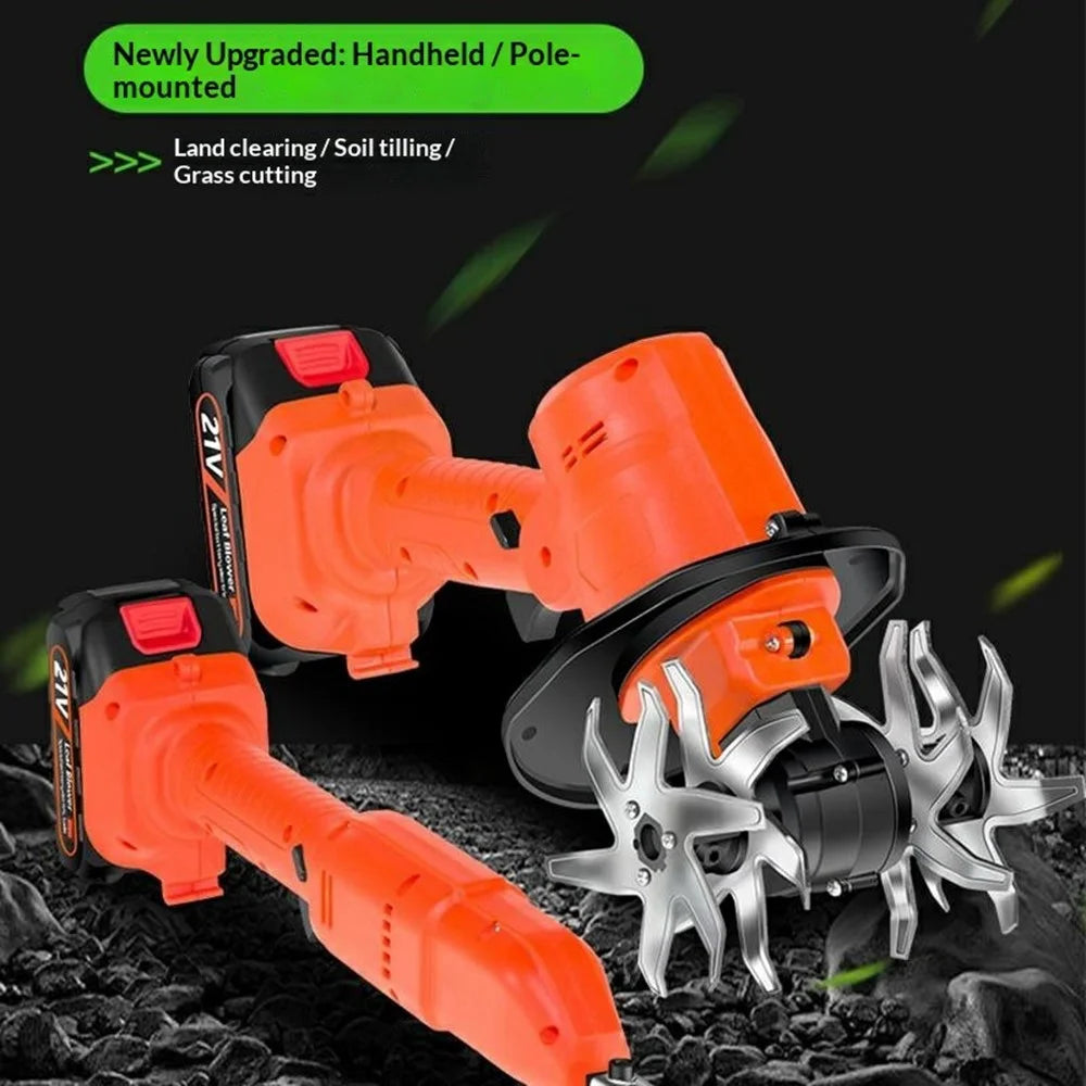 W02 235RPM Lithium-Electric Tiller Handheld Hoe Cordless Weeder for Home Garden Bonsai Soil Loosening with 2 Batteries - 2