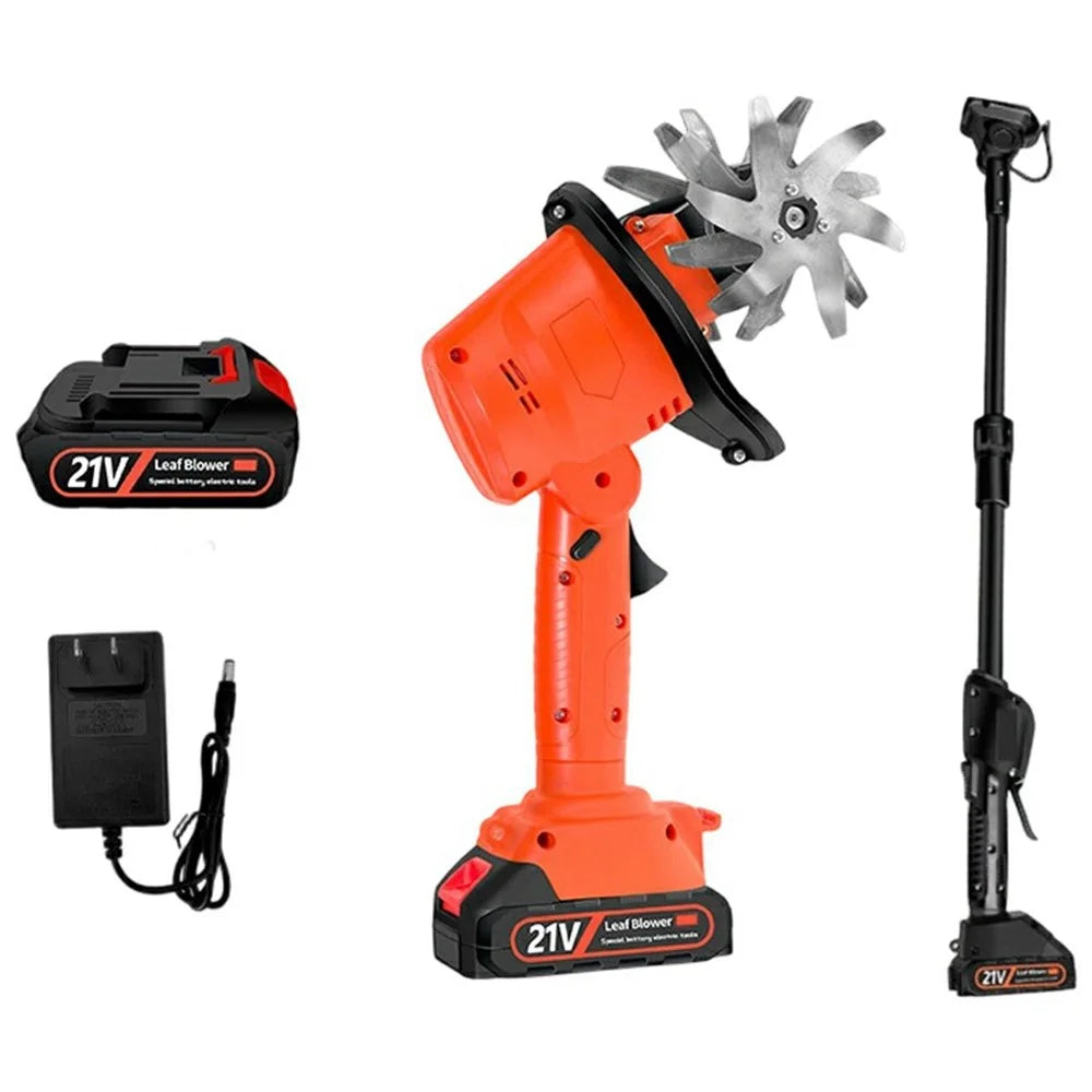 W01 235RPM Cordless Cultivator Lithium-Electric Tiller with 2 Extension Poles Handheld Electric Hoe for Home Gardening, with 2 Batteries - 1