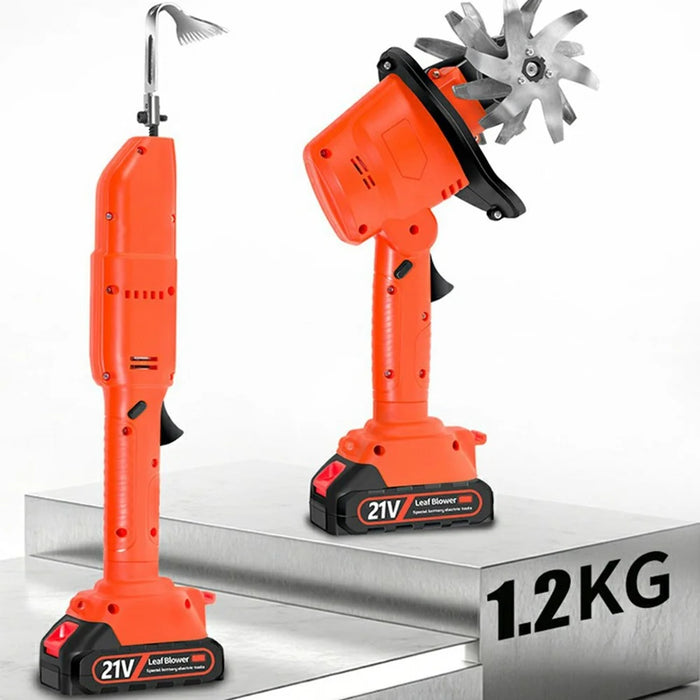 W01 235RPM Cordless Cultivator Lithium-Electric Tiller with 2 Extension Poles Handheld Electric Hoe for Home Gardening, with 2 Batteries - 6