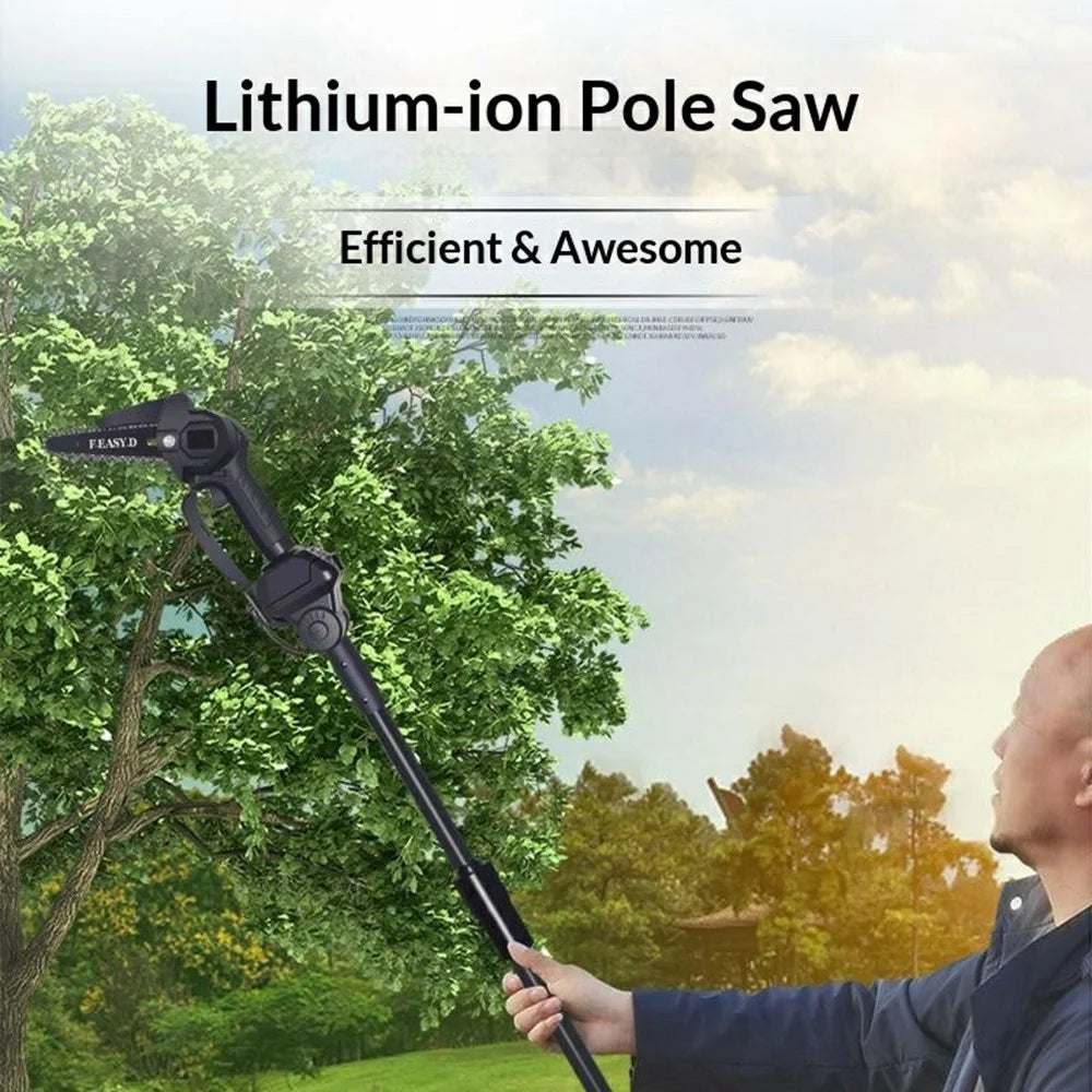 F.EASY.D High Branch Handheld Mini Electric Chainsaw Cordless Lithium-Ion Saw One-Handed with Removable Telescopic Pole for Orchard High Branch Pruning - 2