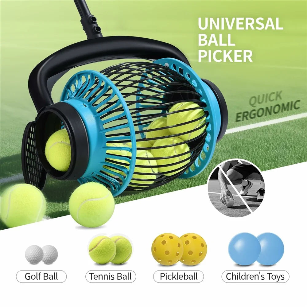 6L Large Capacity Nut Collector Rubber Roller Ergonomic Gathering Tool with Adjustable Aluminum Telescopic Pole for Nuts Soft Toy Balls - 5