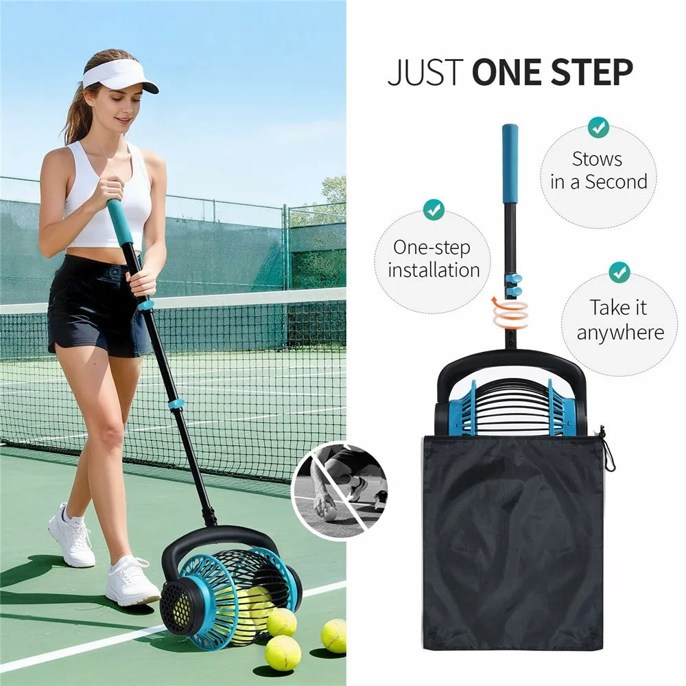 6L Large Capacity Nut Collector Rubber Roller Ergonomic Gathering Tool with Adjustable Aluminum Telescopic Pole for Nuts Soft Toy Balls - 7