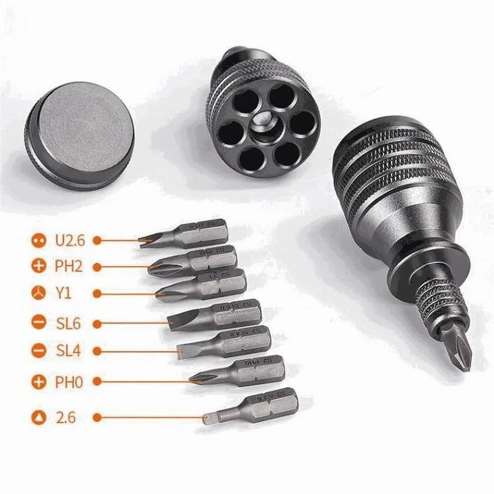 7 in 1 Aluminum Alloy Screwdriver Set Multifunctional Repair Tool Kit with 7 Bits for Home Appliance  /  Electronics  /  Furniture - 7