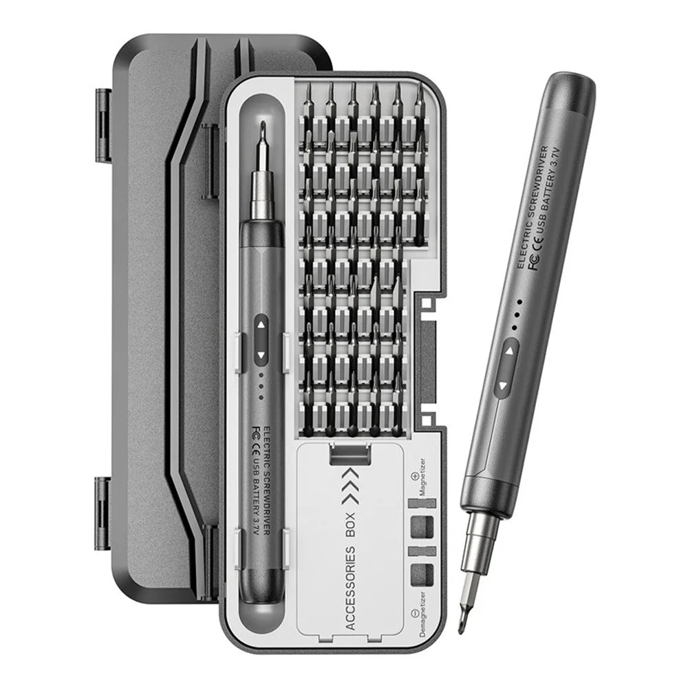 46 in 1 Precision Electric Screwdriver Set Rechargeable Cordless Torque Tool Kit for Mobile Cell computer Repair - Grey - 1
