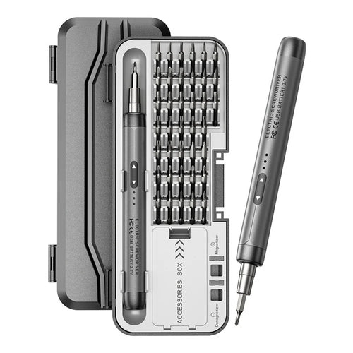 46 in 1 Precision Electric Screwdriver Set Rechargeable Cordless Torque Tool Kit for Mobile Cell computer Repair - Grey - 1