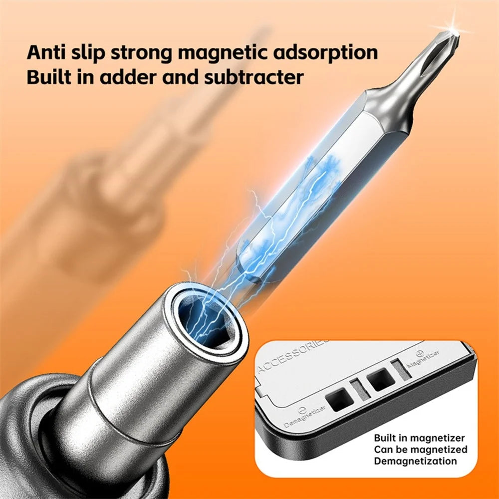 46 in 1 Precision Electric Screwdriver Set Rechargeable Cordless Torque Tool Kit for Mobile Cell computer Repair - Grey - 5
