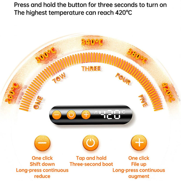 USB Rechargeable Soldering Iron Kit Portable Wireless Digital Display Temperature Control Soldering Iron - Orange - 2