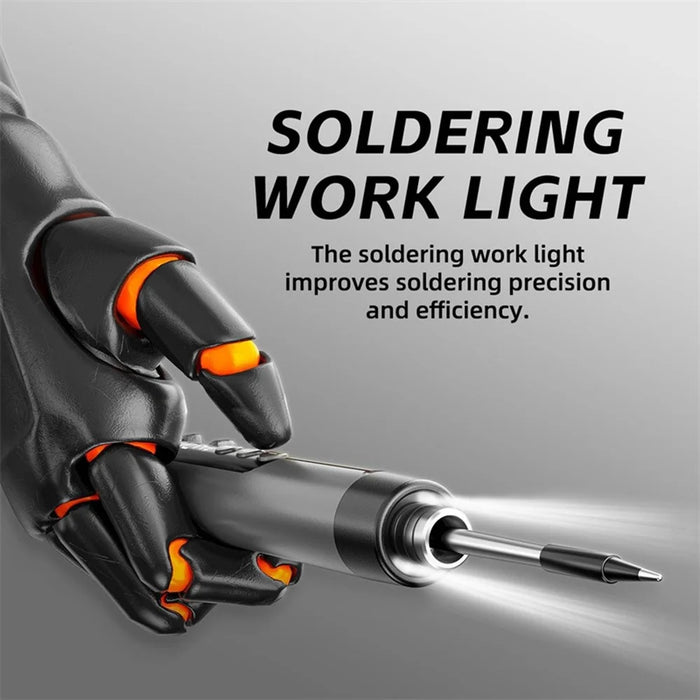 USB Rechargeable Soldering Iron Kit Portable Wireless Digital Display Temperature Control Soldering Iron - Orange - 6