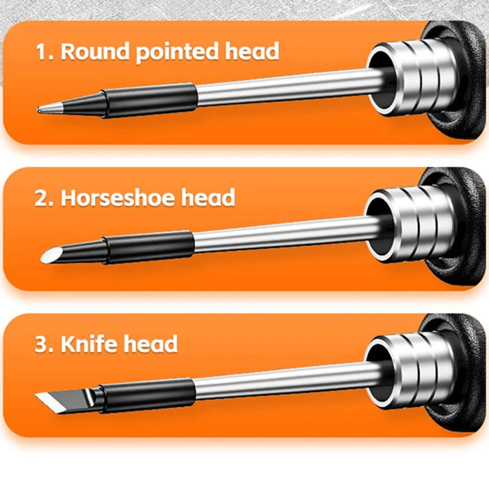 Soldering Iron Kit with 3 Interchangeable Tips Portable Wireless USB Rechargeable Digital Display Soldering Iron - Orange - 7