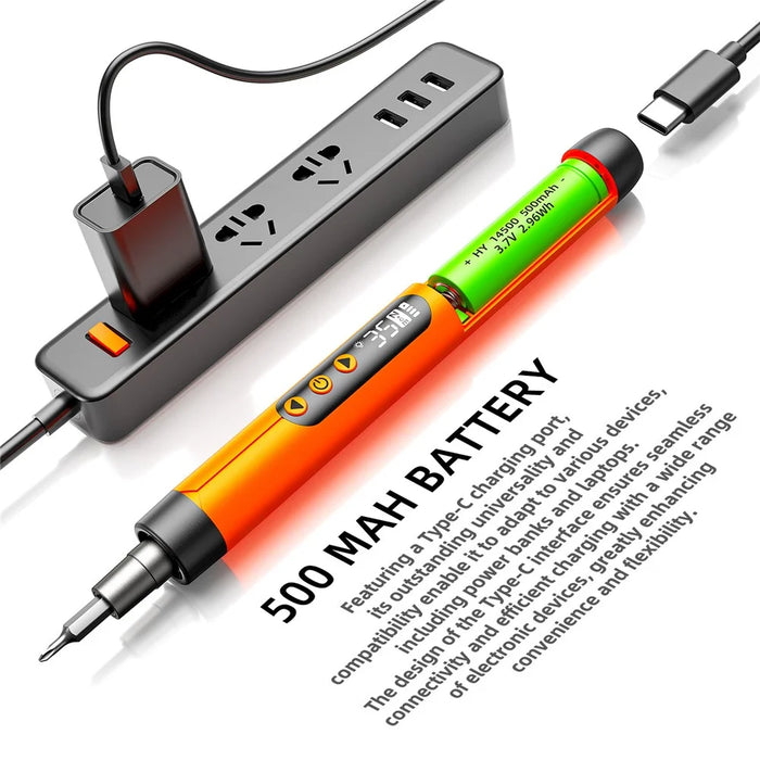 47 in 1 Electric Screwdriver Set Digital Display USB Rechargeable PC Phone Repair Tool Kit - Orange - 5