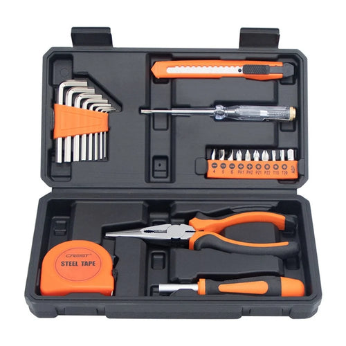 CREST 23Pcs Household Tool Kit Set Screwdriver Repair Toolbox for Home Maintenance - Orange - 1