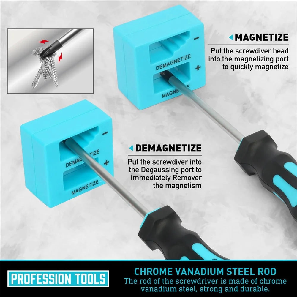 43Pcs Magnetic Screwdriver Set Chrome Vanadium Steel Tools Kit with Storage Case for Electronic Repair - Blue - 5