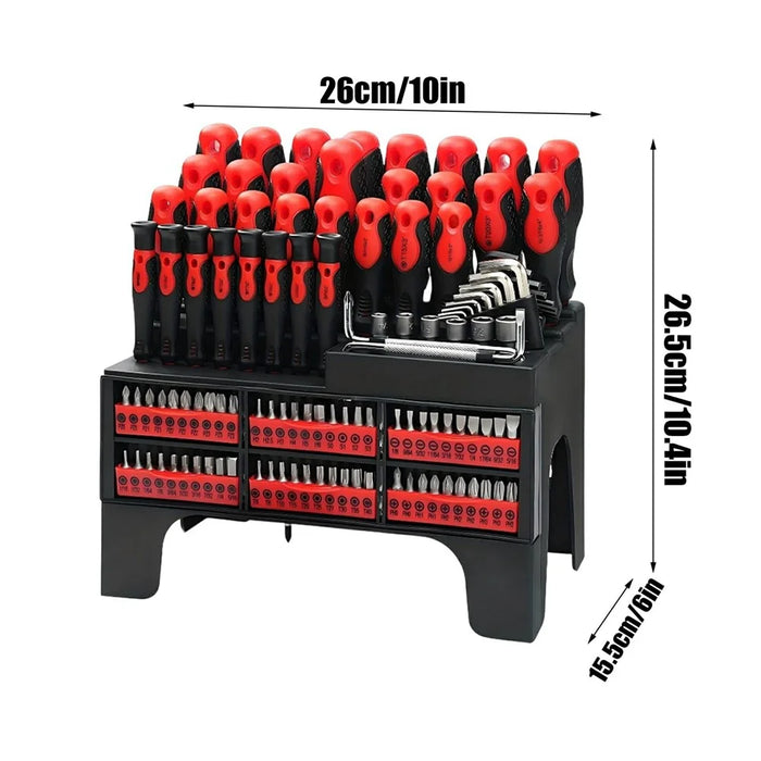 118Pcs Magnetic Screwdriver Set with Magnetizer Demagnetizer Tool Kit for Electronics Repair - Red - 7