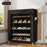 6-Tier Shoe Rack Non-Woven Fabric Dustproof Storage Cabinet with Roll Up Zipper Door Side Pocket, 80x30x96cm - Black - 1