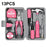 13Pcs Household Tool Kit with Hammer Screwdriver Pliers Tape Measure Hex Wrench Set for Home Repair - Pink - 1
