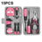 15Pcs Tool Kit Set Home Repair Tools with Case Screwdriver Pliers Wrench Tape Measure Repair Tools Set - Pink - 1