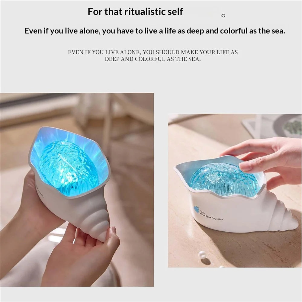 Y-10 Conch Star Projector Night Light 2000mAh Dynamic Water Ripple Projection Lamp with Built-in White Noise for Bedroom - 7