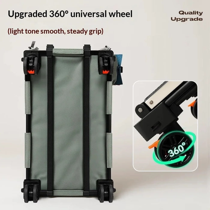61x33cm Pet Rolling Luggage Carrier with Side Feeding Window Large Capacity Travel Trolley Bag for Cat Dog - Green - 5