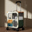 3 in 1 Cat Carrier Backpack Trolley Bag with Wheels Large Capacity Breathable Pet Travel Rolling Luggage - Beige+Green - 1