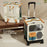 3 in 1 Cat Carrier Backpack Trolley Bag with Wheels Large Capacity Breathable Pet Travel Rolling Luggage - Beige+Green - 3