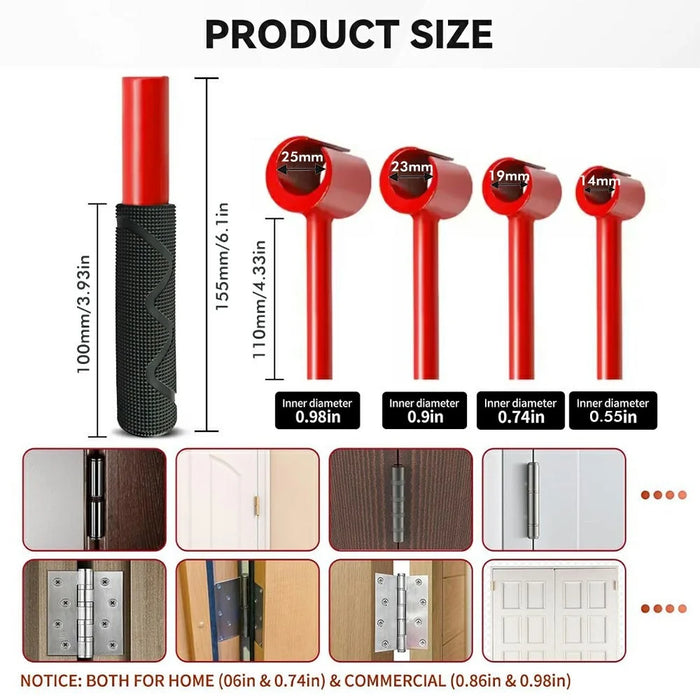 4 in 1 Door Hinge Gap Adjustment Tool 14-25mm Socket Wrench Set for Home Door Repair - 7