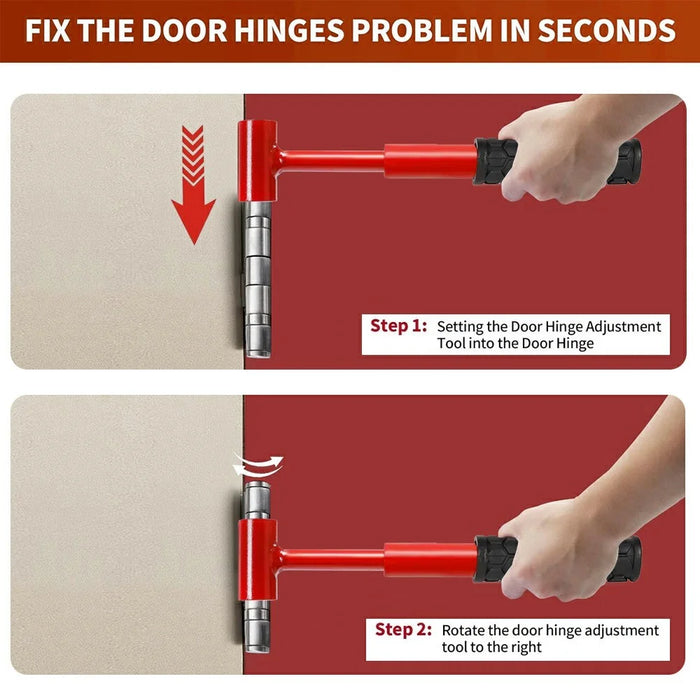 4 in 1 Hinge Gap Adjustment Tool 14-25mm Steel Door Hinge Repair Wrench for Home - Red - 6