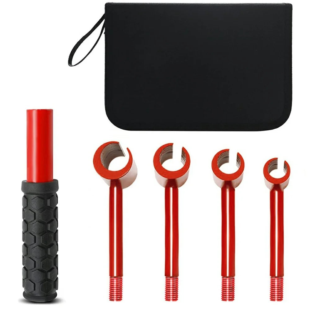 4 in 1 Door Hinge Gap Adjustment Tool with Canvas Bag , 14-25mm Hinge Alignment Wrench with Threaded Handle - Red - 1